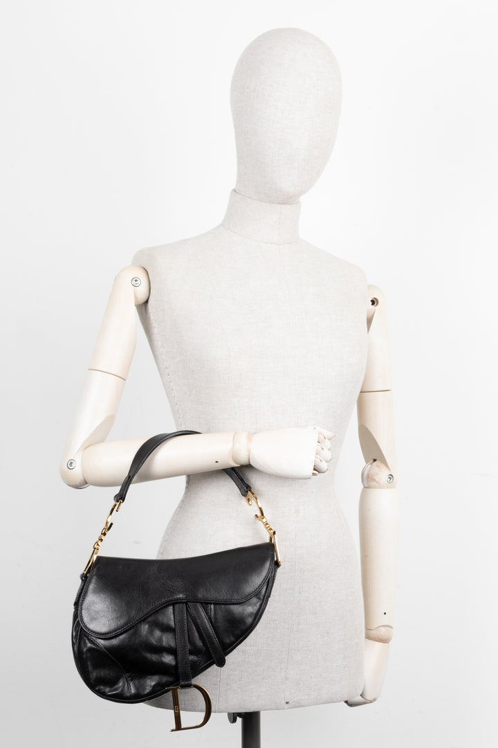 CHRISTIAN DIOR Vintage Saddle Bag Black