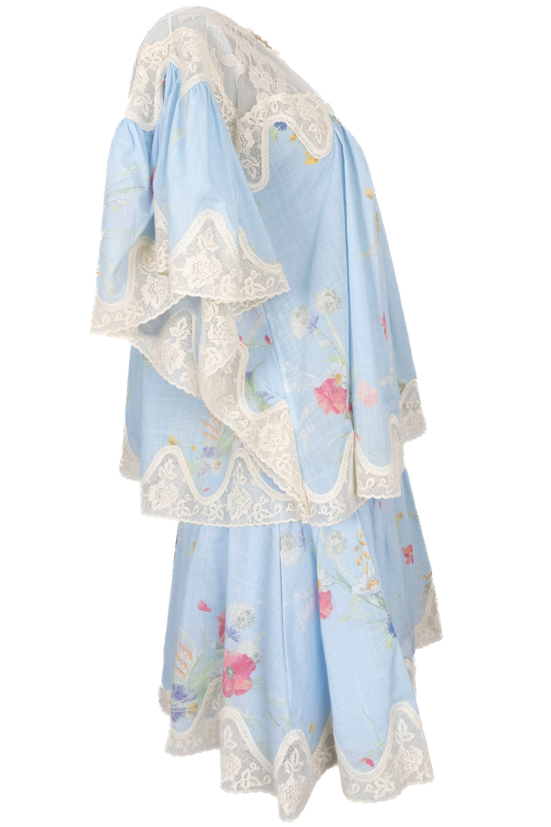 ZIMMERMANN Lucky Two Piece Cotton Blue Lace