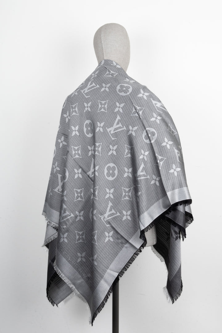 LOUIS VUITTON Scarf MNG Giant Black White
