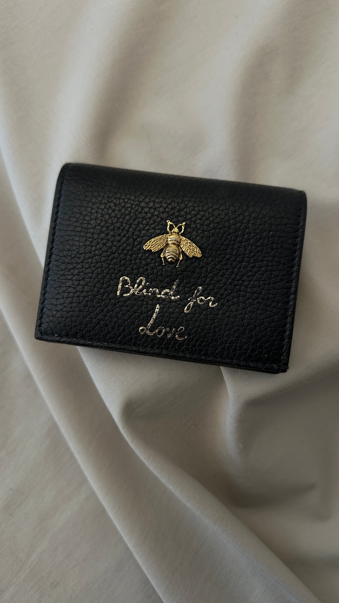 GUCCI Bee Card Holder Black