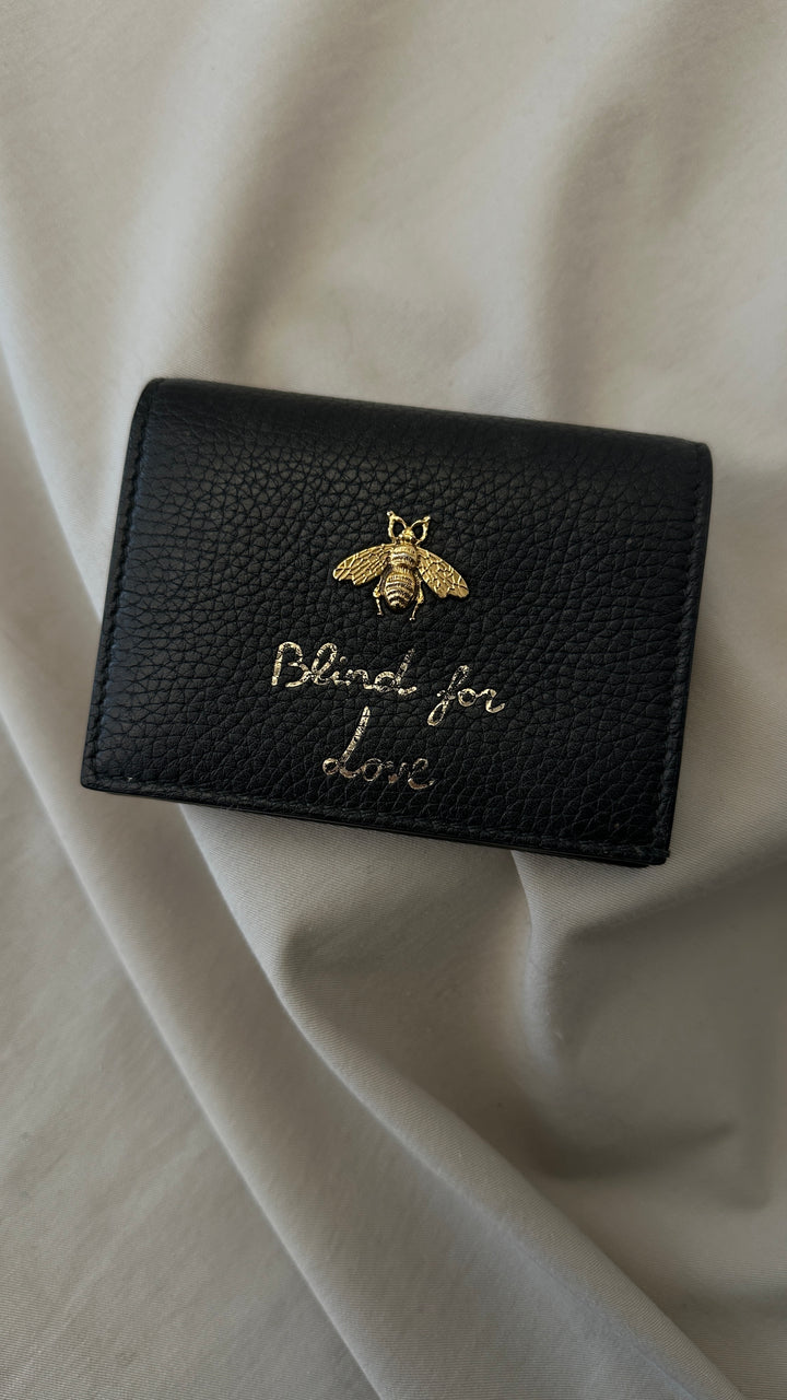 GUCCI Bee Card Holder Black