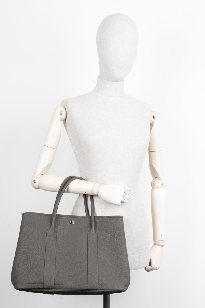 HERMÈS Garden Party 36 Negonda Leather Gris Meyer