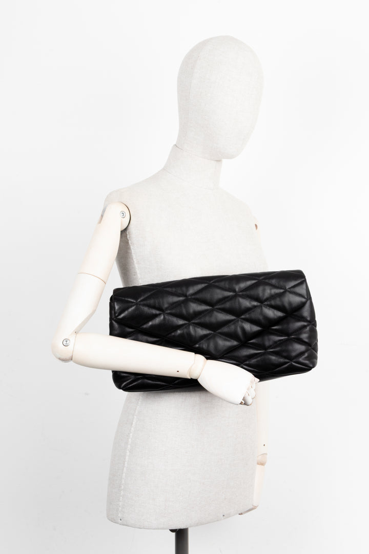 SAINT LAURENT Sade Puffer Clutch Black