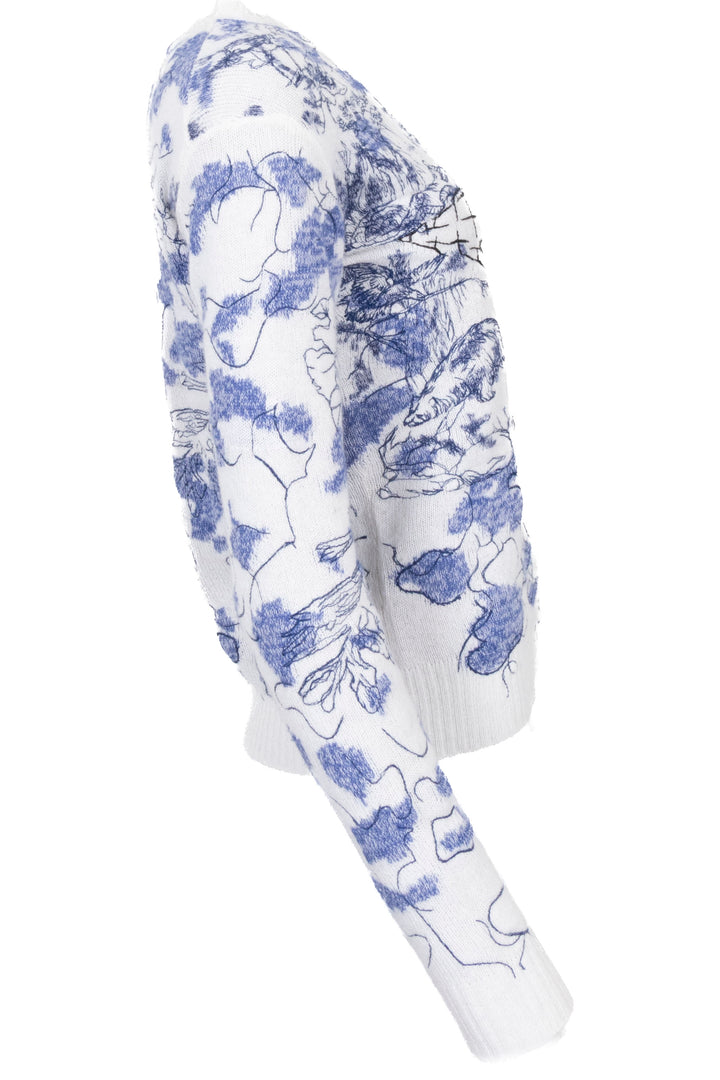 CHRISTIAN DIOR Sweater Cashmere Blue White