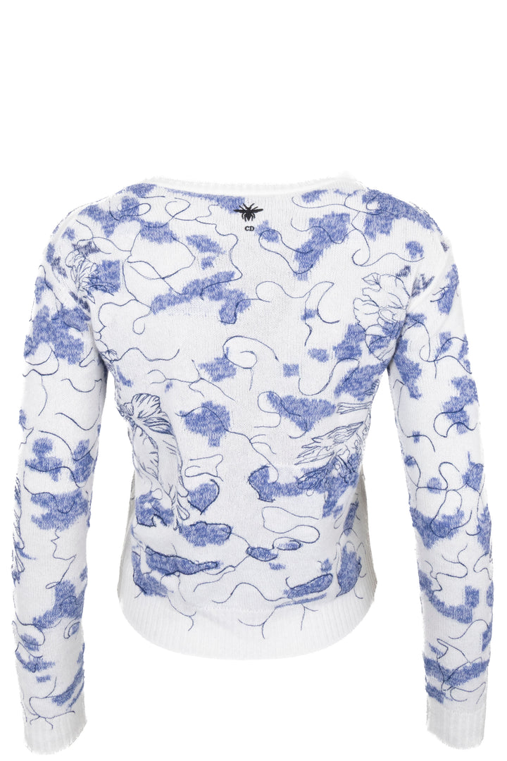 CHRISTIAN DIOR Sweater Cashmere Blue White