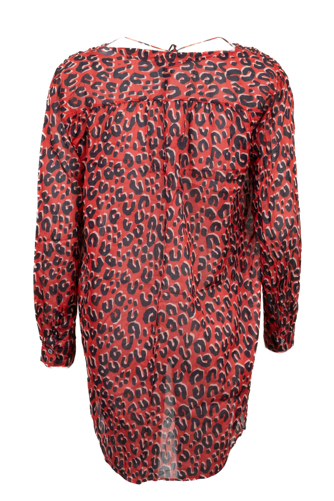 LOUIS VUITTON Cheetah Print Blouse Red Black