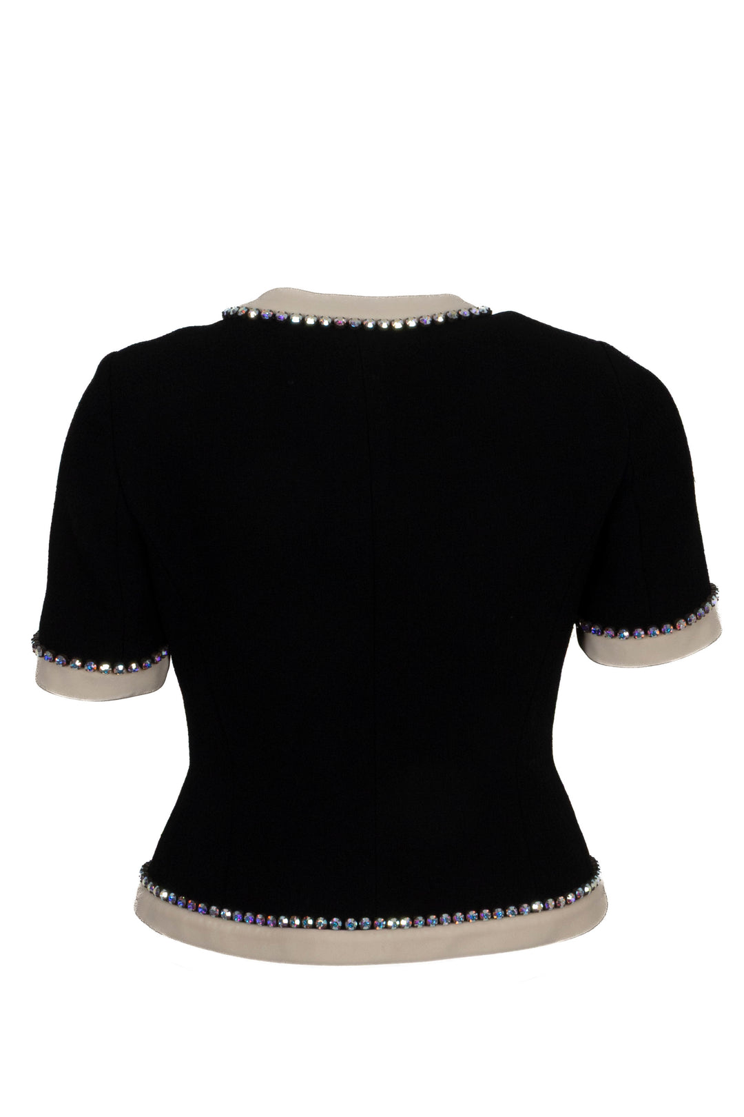 GUCCI Short Sleeve Bow Detail Jacket Crystals Black