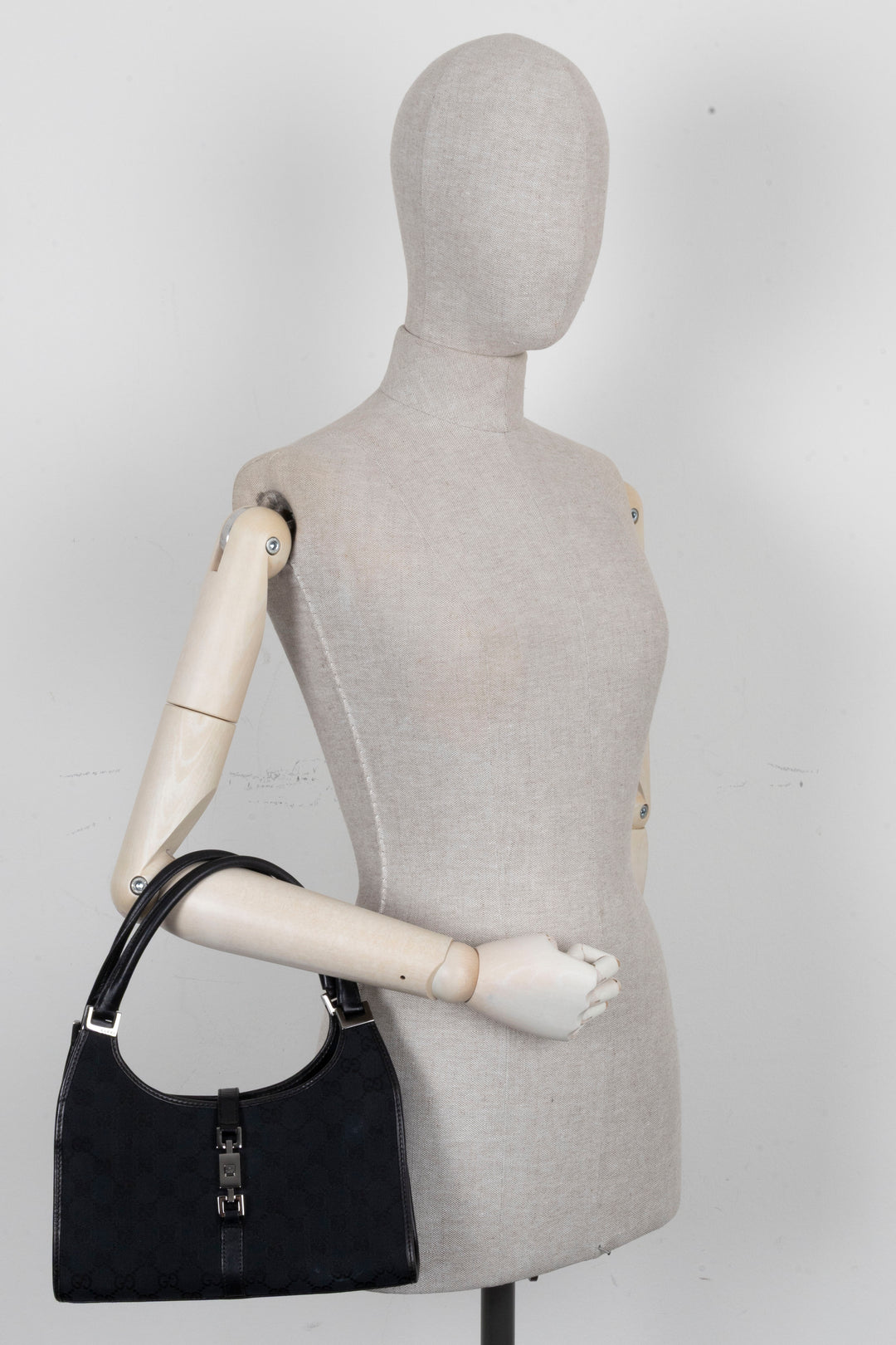 GUCCI Vintage Jackie Handbag Canvas Black