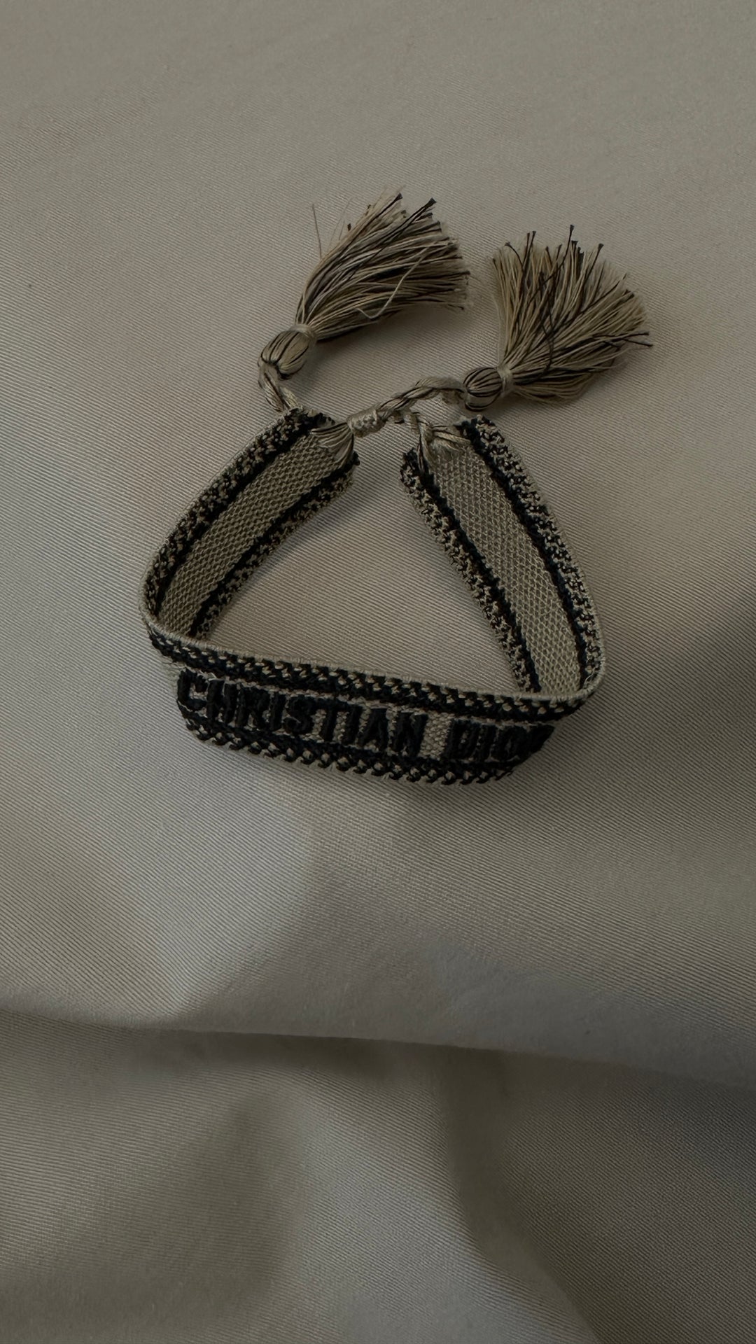 CHRISTIAN DIOR J'Adior Canvas Bracelet Ivory Blue