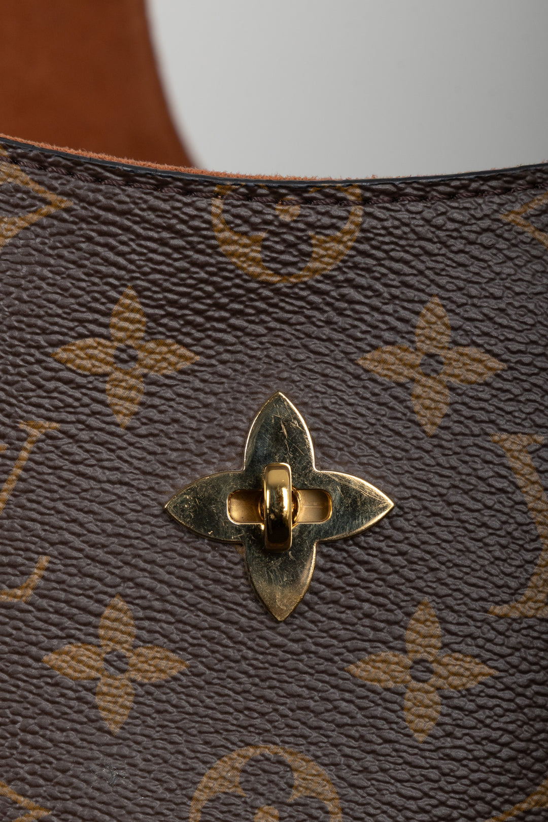 LOUIS VUITTON Flower Hobo Bag MNG Canvas