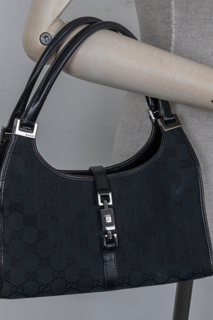 GUCCI Vintage Jackie Handbag Canvas Black