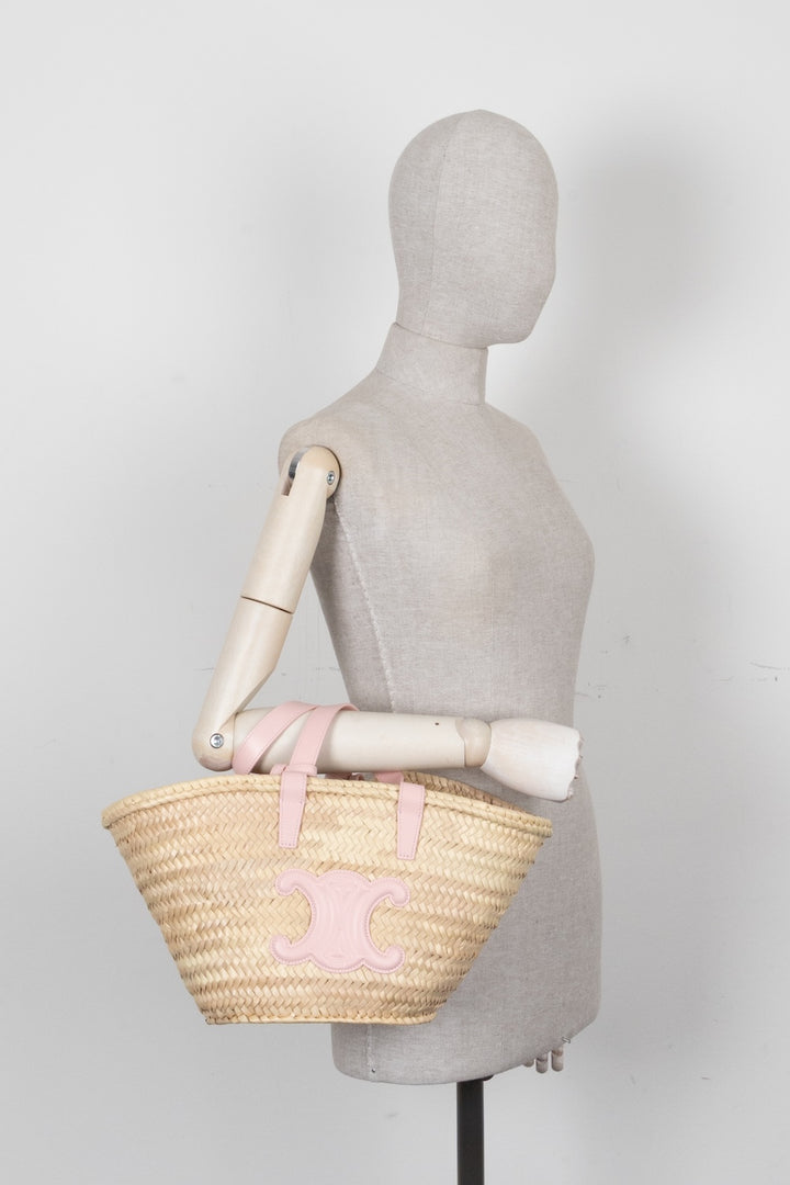 CELINE Teen Raffia Bag Rose