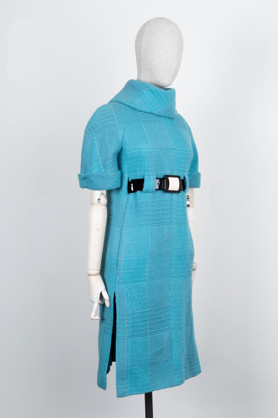 CHANEL Dress with Belt Tweed Bright Blue 07 Autumn