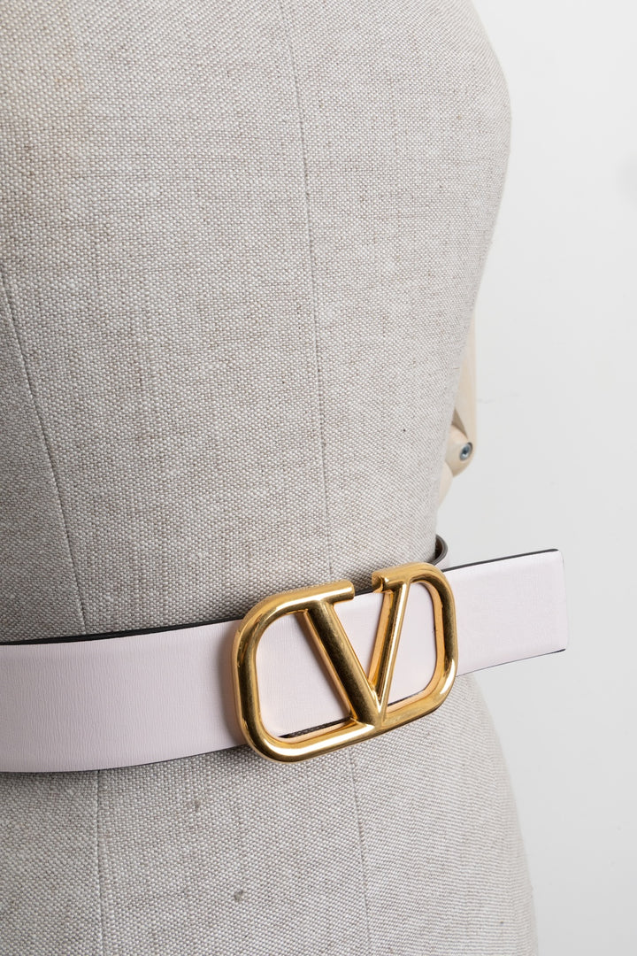 VALENTINO Ceinture réversible V-Logo marron rose
