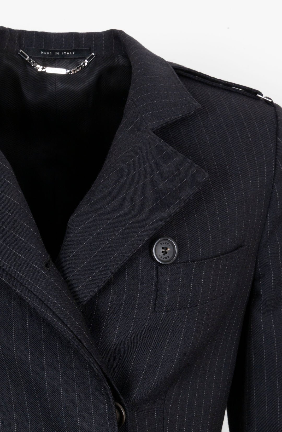GUCCI Tom Ford Blazer rayé bleu marine