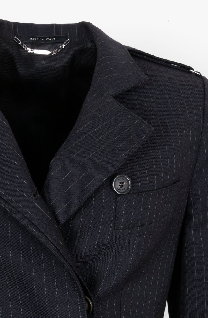GUCCI Tom Ford Blazer rayé bleu marine
