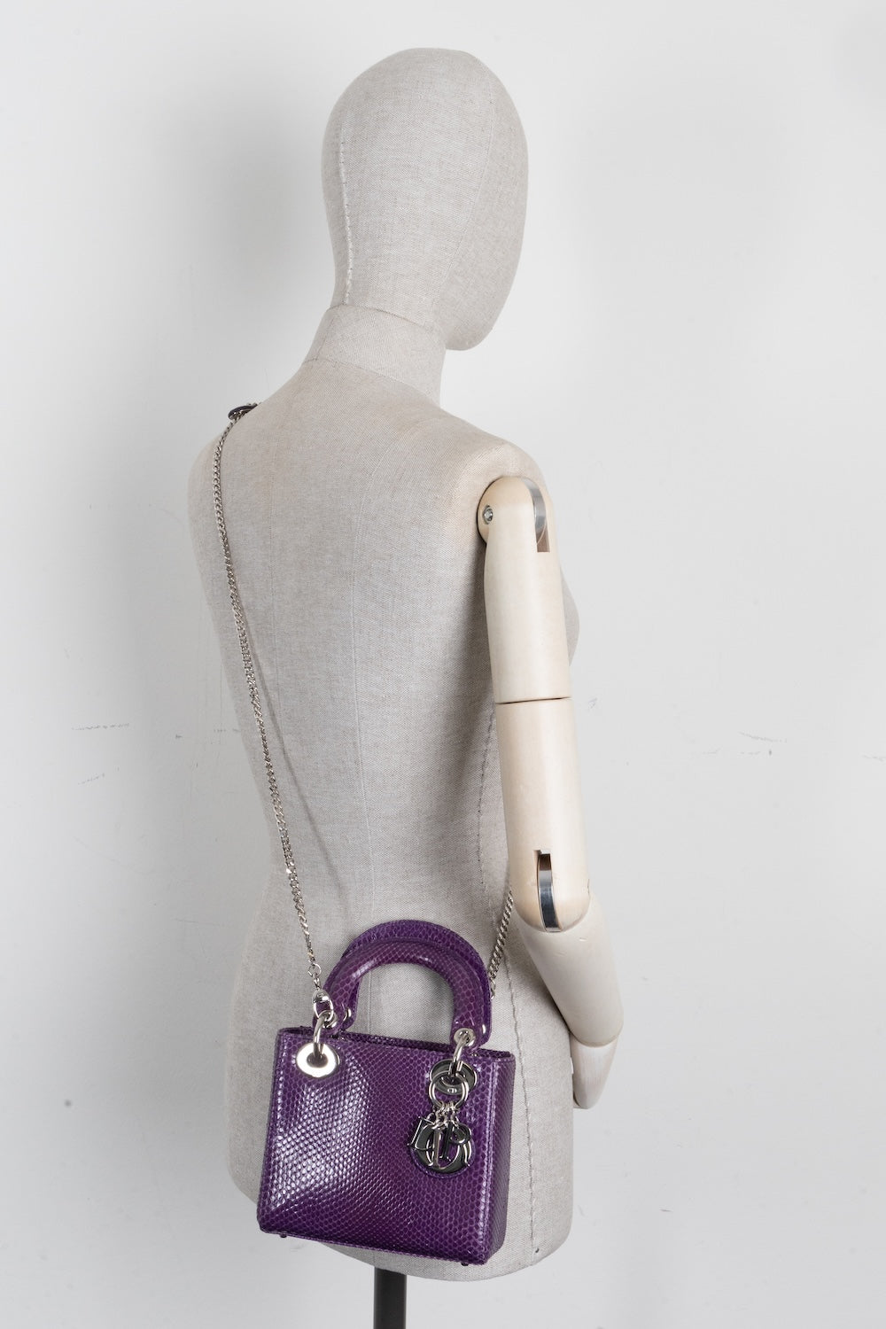CHRISTIAN DIOR Mini Lady Dior Python Purple