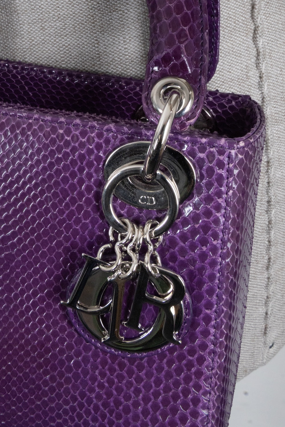 CHRISTIAN DIOR Mini Lady Dior Python Purple