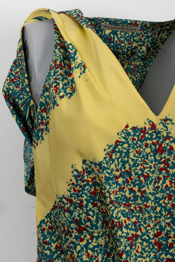 Robe sans manches BALENCIAGA Jaune Rouge Vert