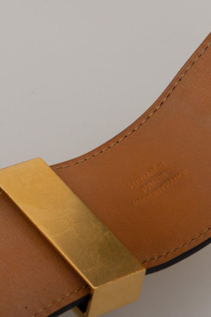 HERMÈS Collier de Chien Bracelet Black Gold