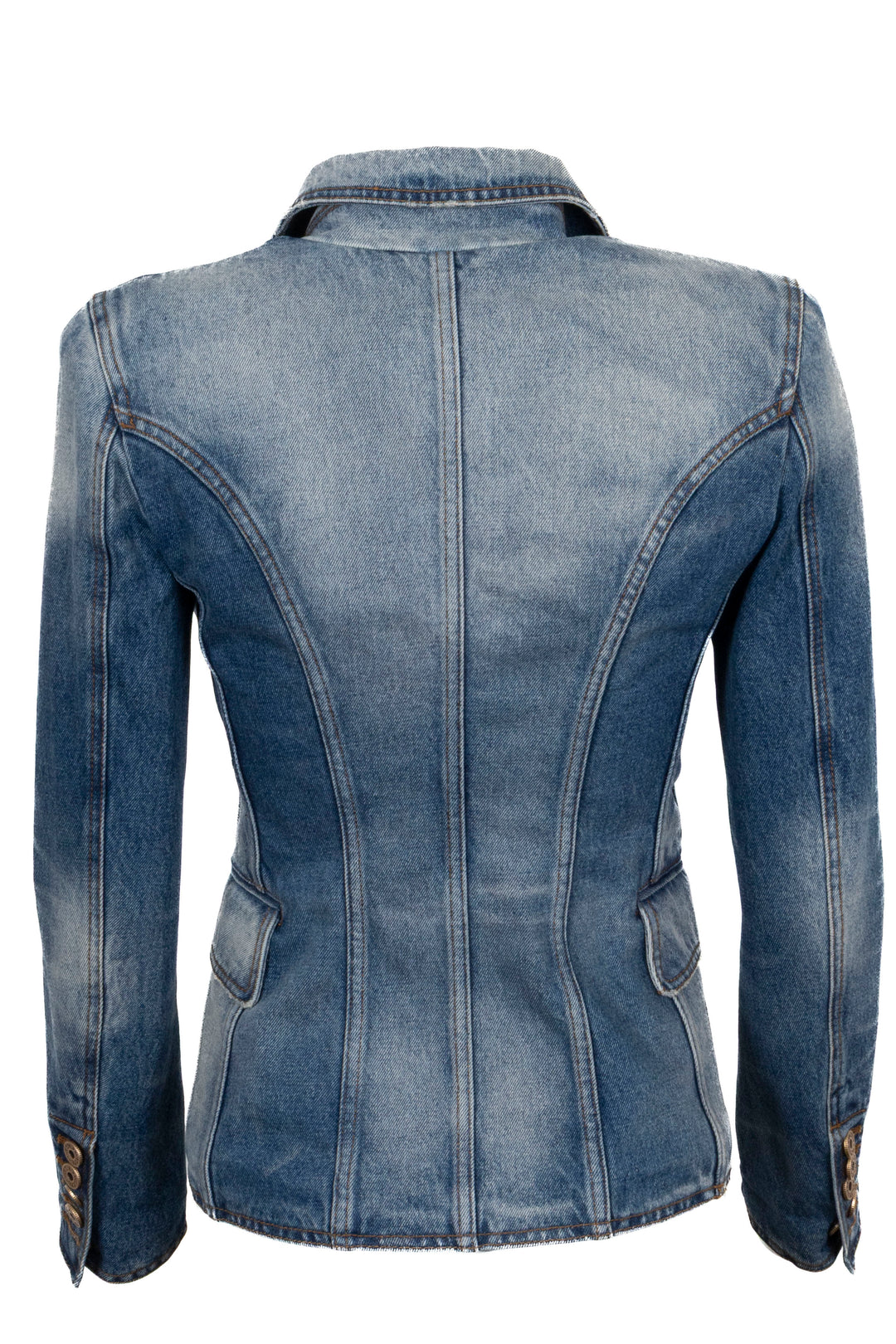 BALMAIN Signature Button Blazer Denim Blue