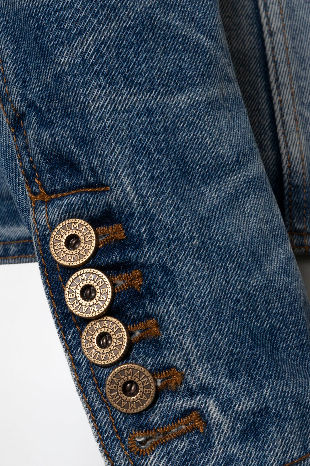 BALMAIN Signature Button Blazer Denim Blue