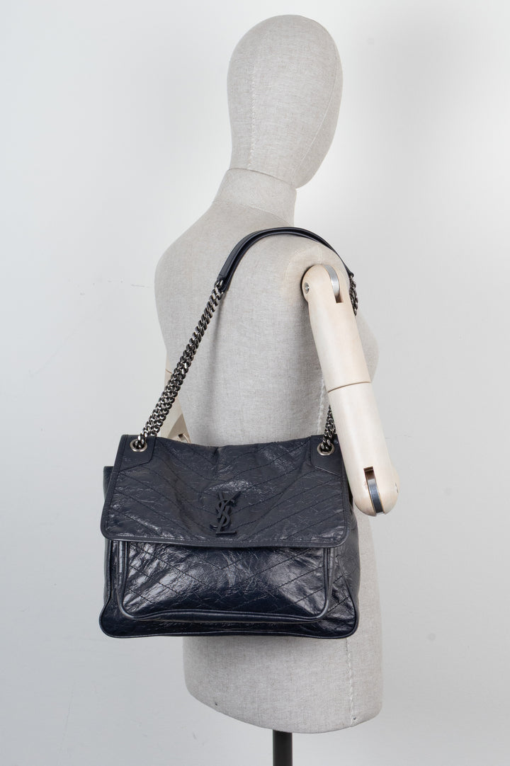 SAINT LAURENT Large Niki Shoulder Bag Blue