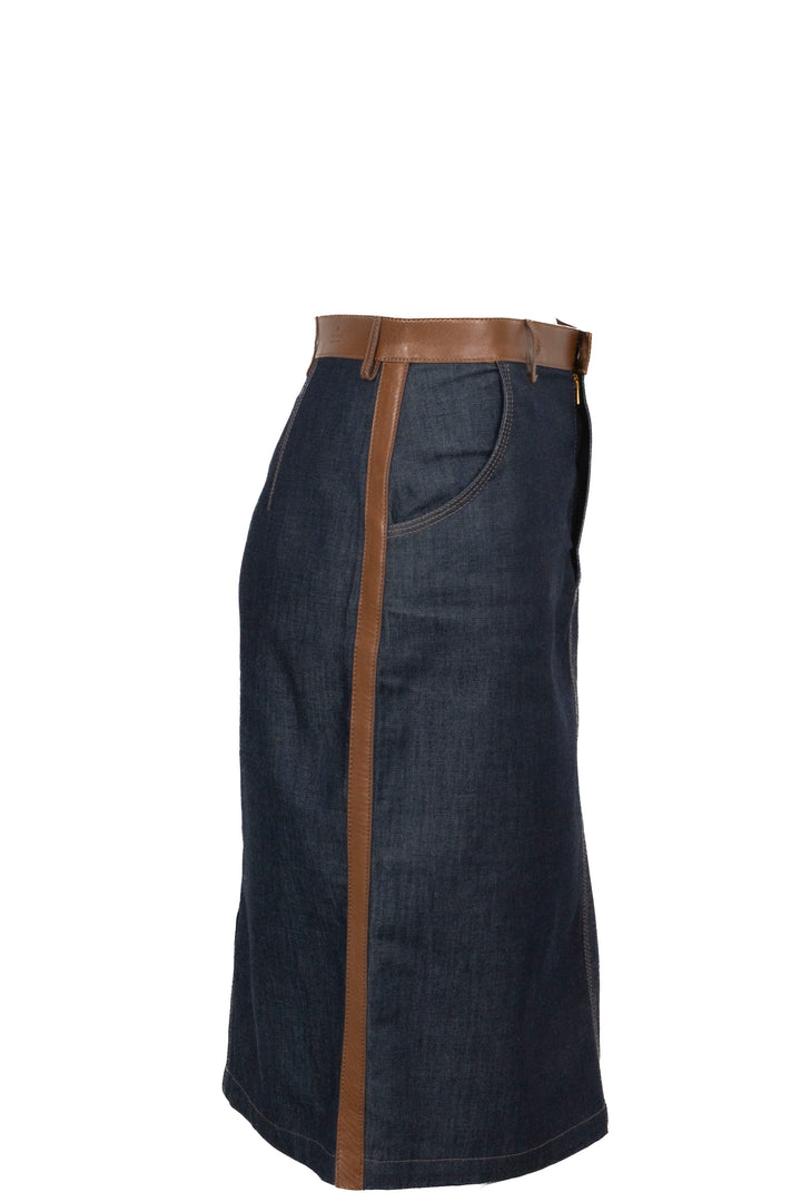 GUCCI by Tom Ford Vintage Skirt Denim Leather