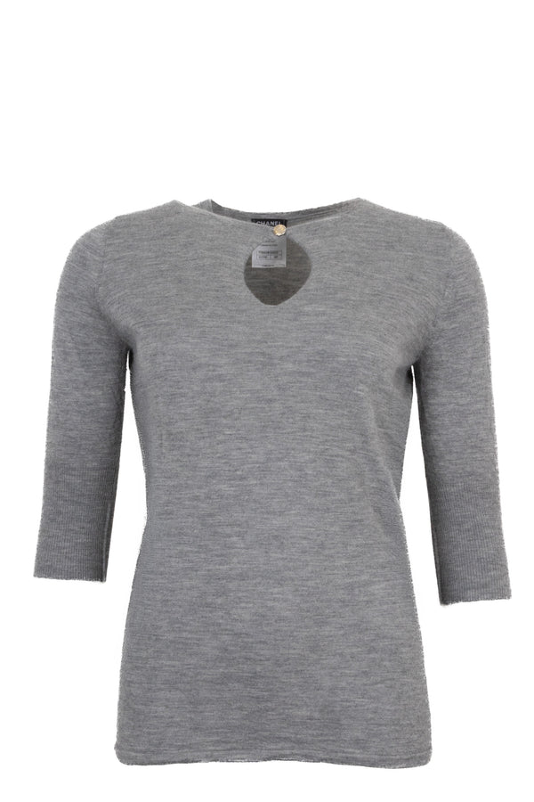 CHANEL Knit Top Cashmere Grey