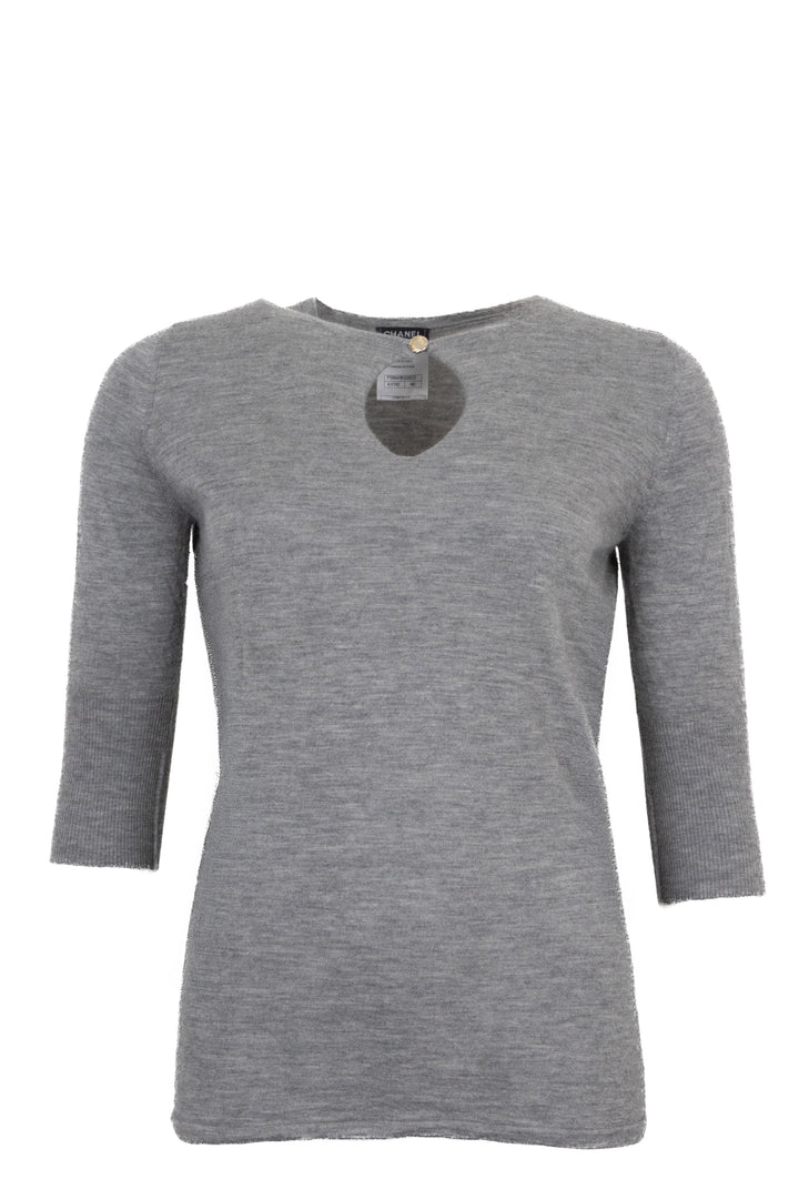 CHANEL Knit Top Cashmere Grey