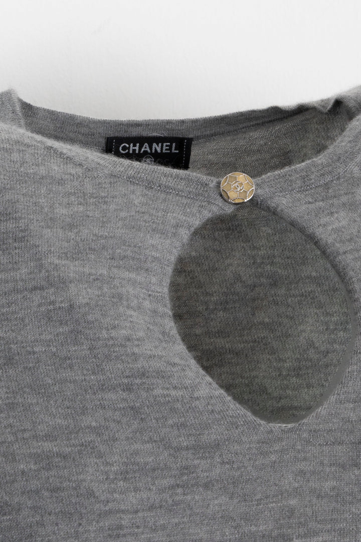 CHANEL Knit Top Cashmere Grey