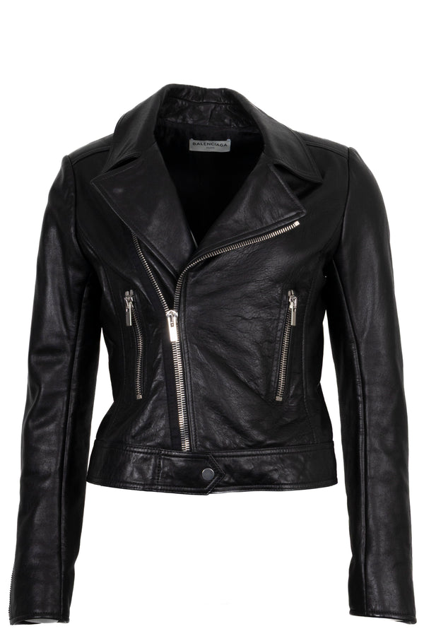 BALENCIAGA Biker Jacket Leather Black