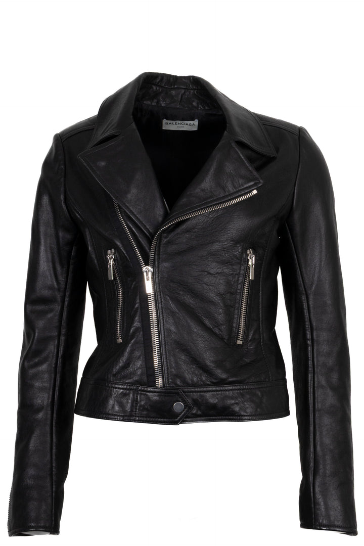 BALENCIAGA Biker Jacket Leather Black