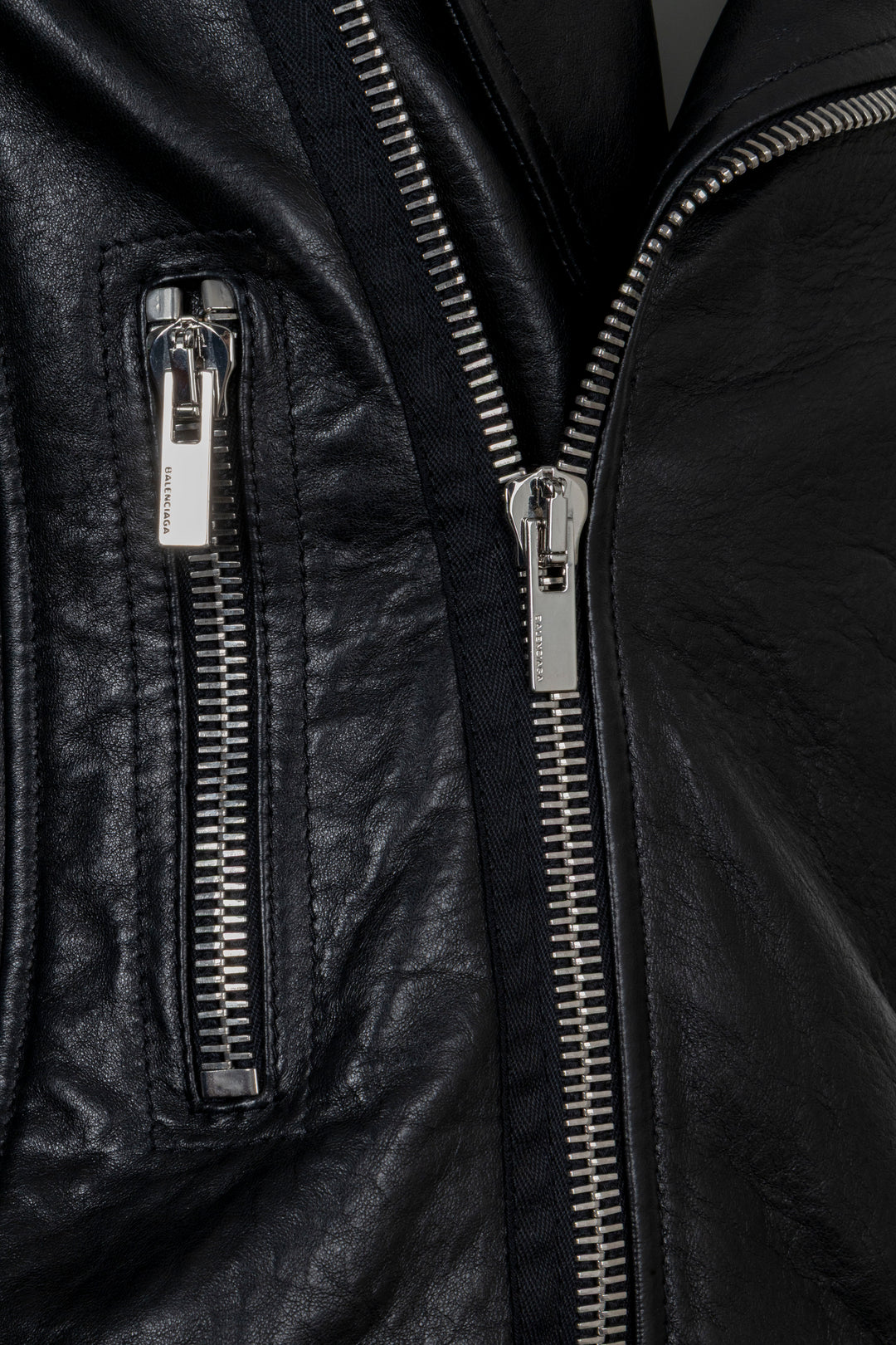 BALENCIAGA Biker Jacket Leather Black
