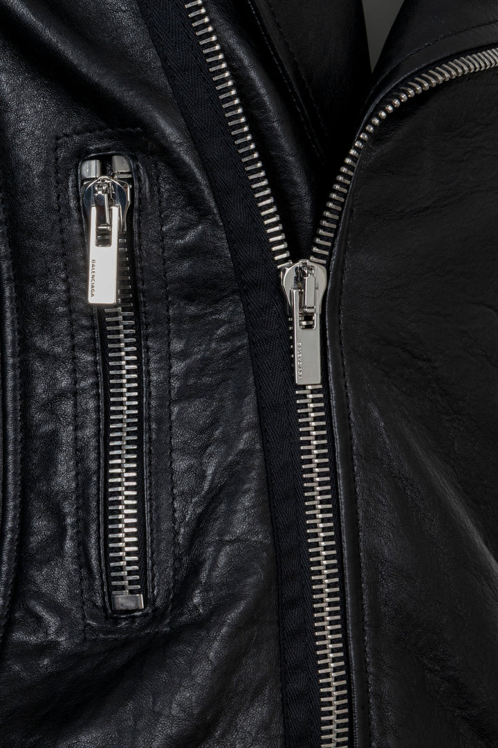 BALENCIAGA Biker Jacket Leather Black