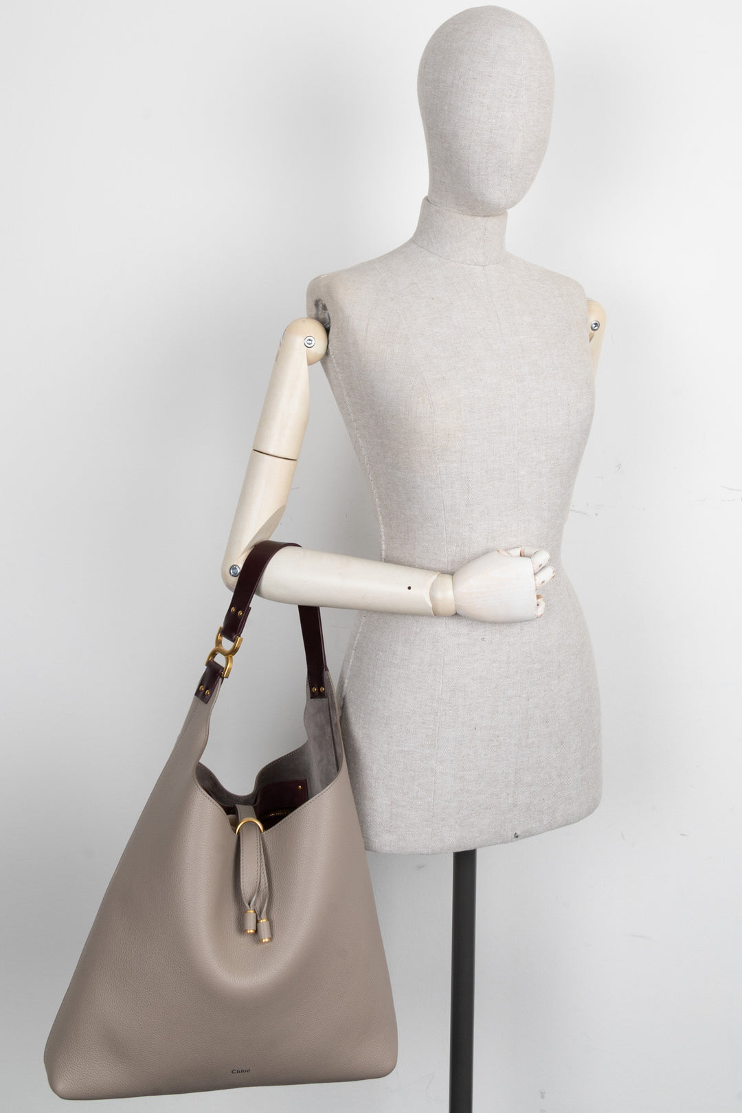 CHLOÉ Marcie Hobo Bag Motty Grey
