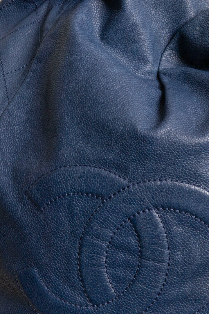 CHANEL CC Timeless Tote Leather Blue