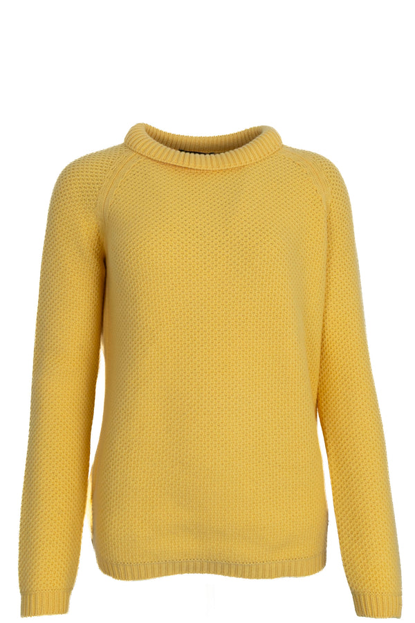 LORO PIANA Peter Pan Collar Knit Cashmere Yellow