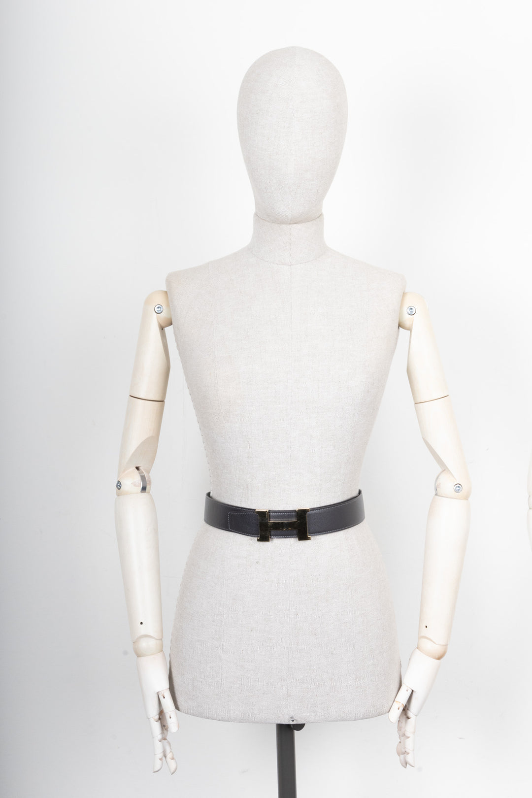 HERMÈS Constance Belt Blue Jean Brown