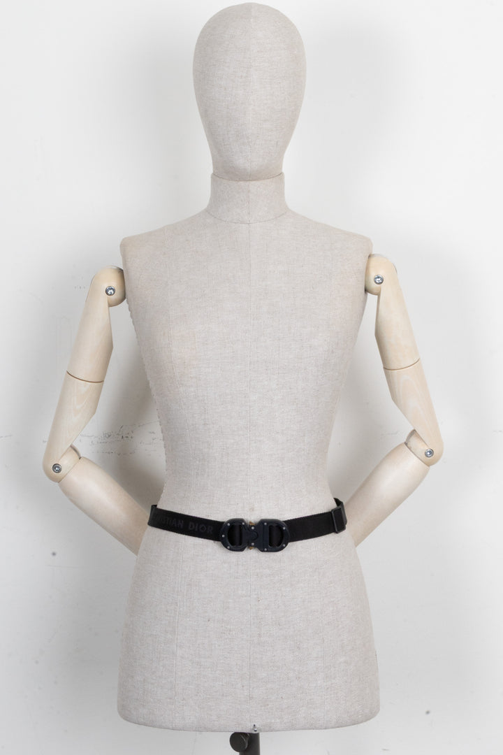 CHRISTIAN DIOR Rollercoaster Buckle Belt Black
