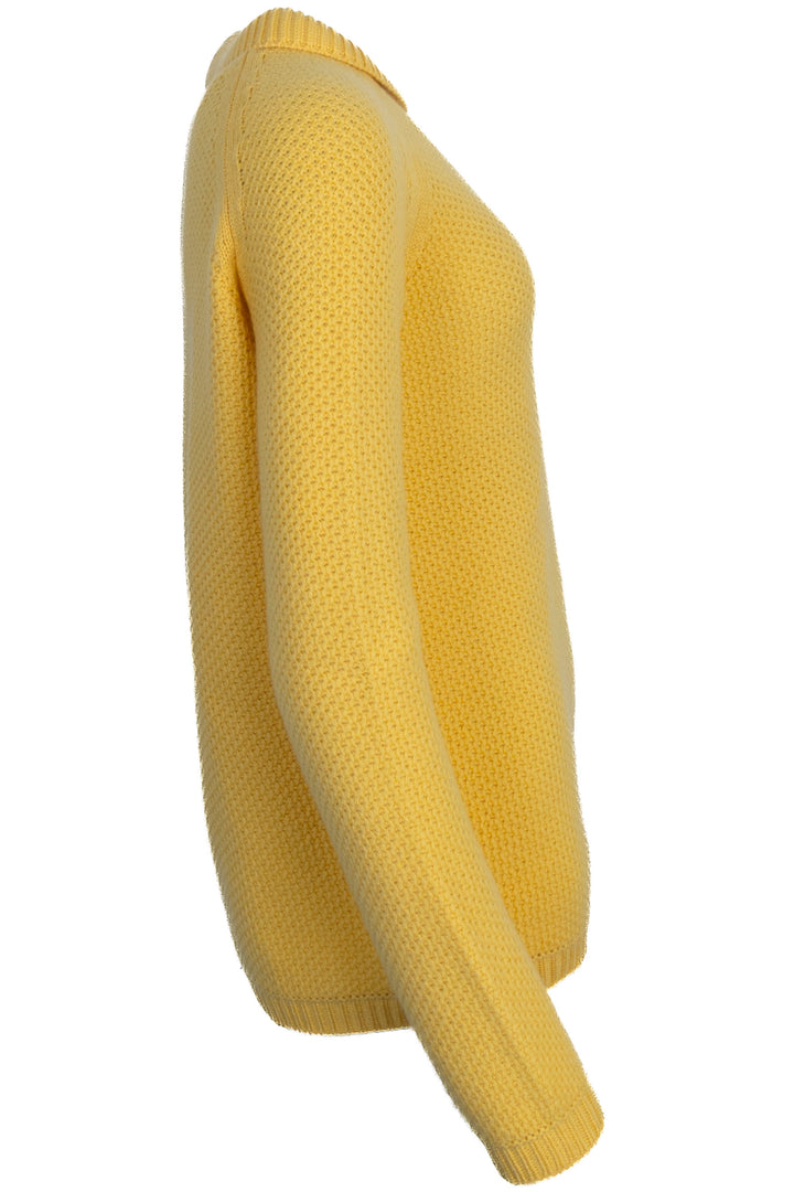 LORO PIANA Peter Pan Collar Knit Cashmere Yellow