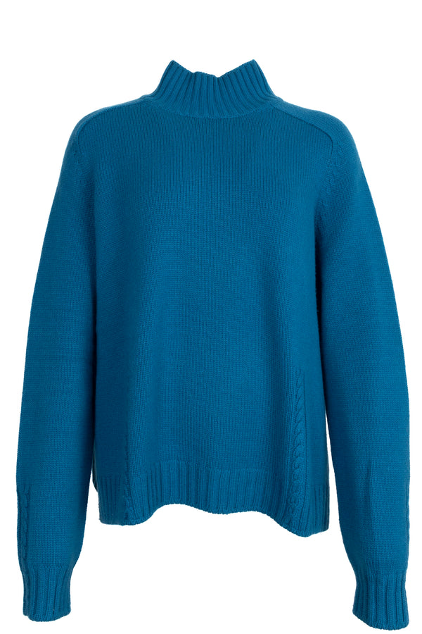 LORO PIANA High Neck Knit Cashmere Blue