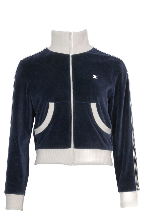 CELINE Track Jacket Velvet Navy