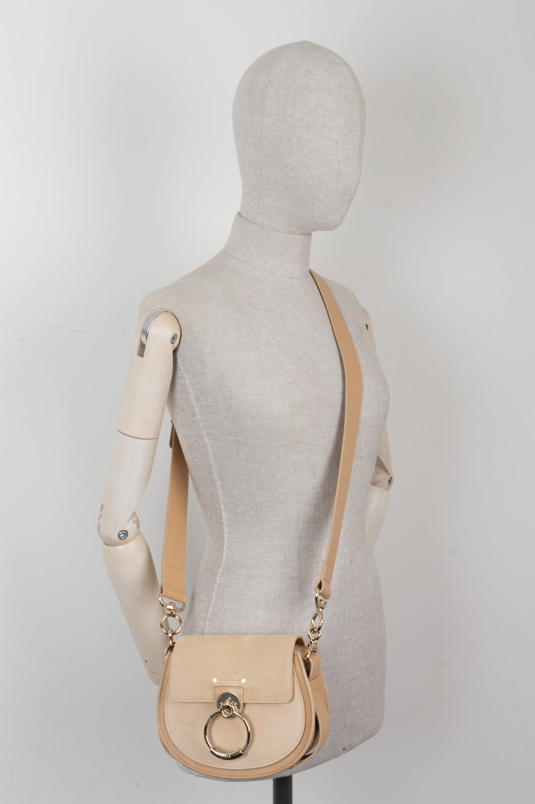 CHLOÉ Small Tess Crossbody Bag Beige