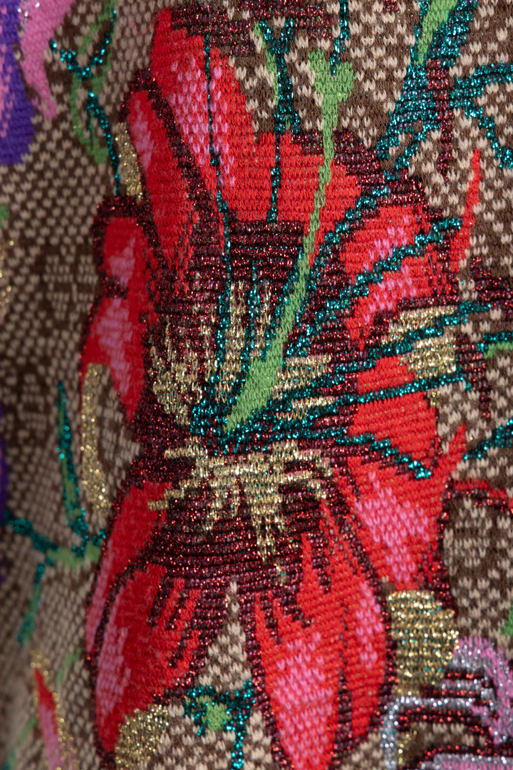 GUCCI Supreme Short Sleeve Floral Knit Multicolor