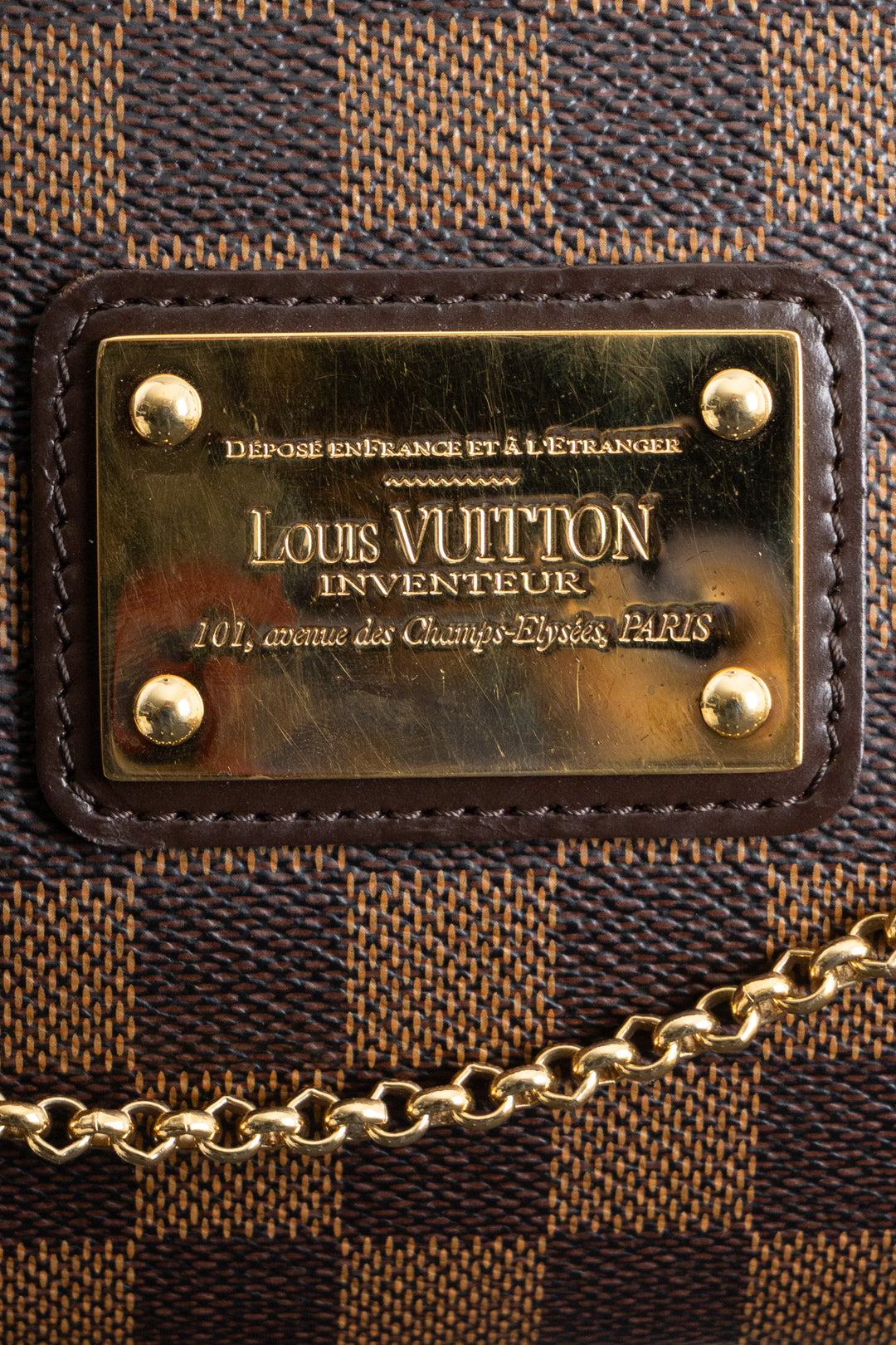 LOUIS VUITTON 2011 Sac bandoulière Eva Damier Ébène