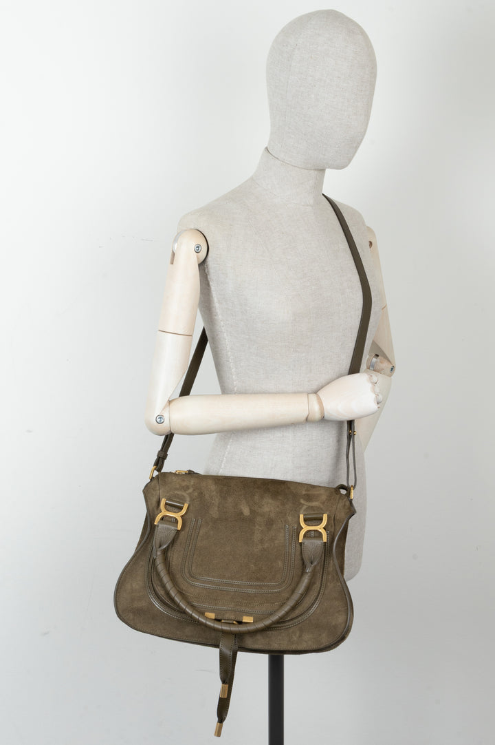CHLOÉ Marcie Bag Suede Olive