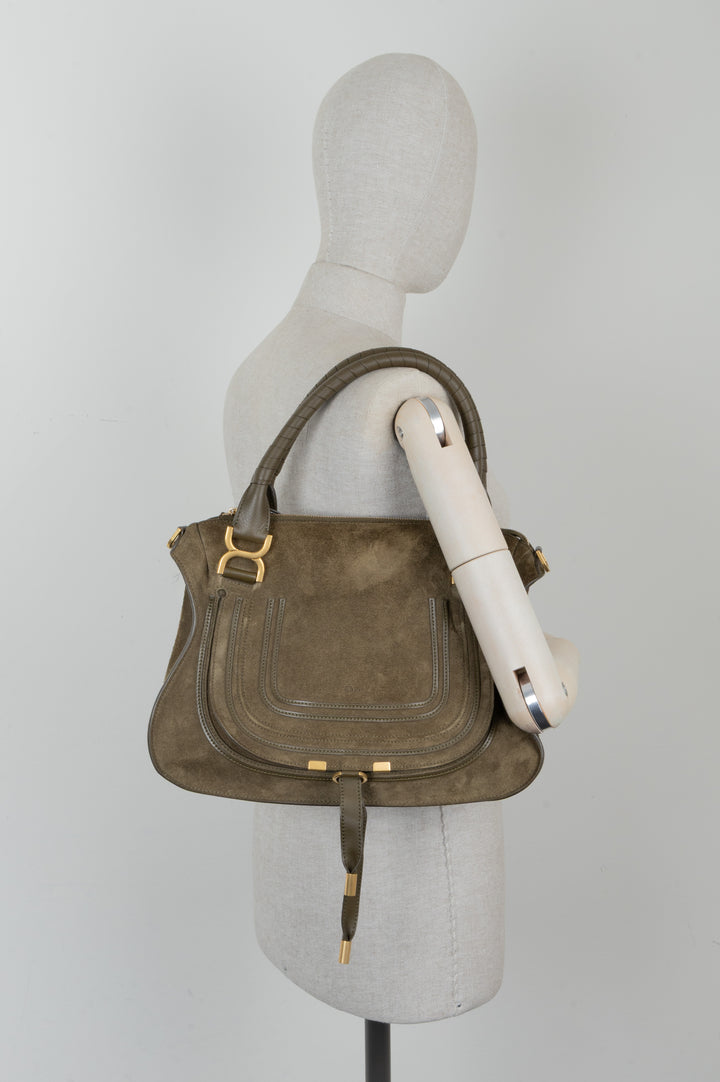 CHLOÉ Marcie Bag Suede Olive