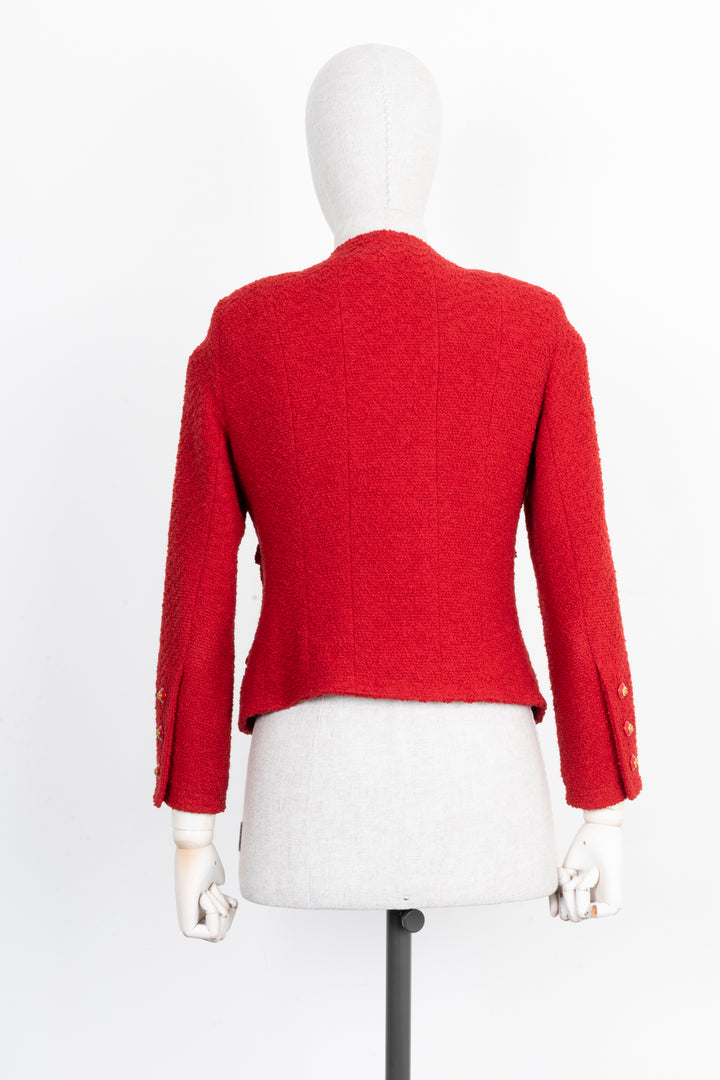 CHANEL Tweed Jacket Red