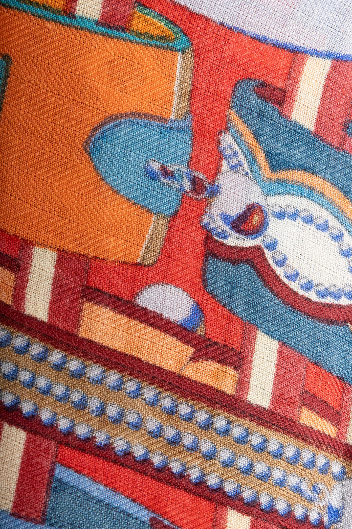 HERMÈS Carré 140 Collier de Chien Cachemire Soie